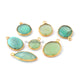 7  Pcs Mix Stone Faceted  Assorted Shape 24k Gold Plated Pendant- 24mmx10mm-14mmx11mm-PC709 - Tucson Beads