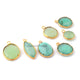 7  Pcs Mix Stone Faceted  Assorted Shape 24k Gold Plated Pendant- 24mmx10mm-14mmx11mm-PC709 - Tucson Beads