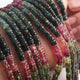 1  Long Strand Multi Tourmaline Smooth Heishi Tyre Shape Gemstone Beads -Wheel Briolettes Beads - 5mm-17 Inches BR03022 - Tucson Beads