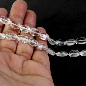 1 Strands Crystal Quartz Smooth Briolettes - Oval Shape Beads 12mmx8mm-10mmx8mm 13 Inches BR406 - Tucson Beads