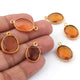 6   Pcs Mix Stone Faceted Assorted Shape 24k Gold Plated Pendant &Connector- 23mmx13mm-17mmx11mm-PC732 - Tucson Beads