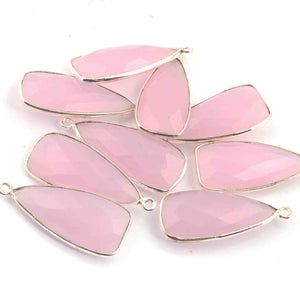 9 Pcs Rose Quartz Faceted Dagger Shape 925 Silver Plated Pendant 31mmx12mm  PC235 - Tucson Beads