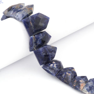 1 Strand Finest Quality Sodalite Faceted Hexagon Shape Briolettes - Lapis lazuli Hexagon Shape Briolettes 20mmx14mm-11mmx9mm 9 Inches BR4092 - Tucson Beads