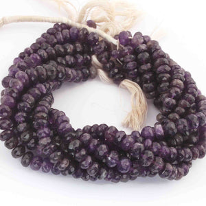 1 Strand Amethyst Faceted Roundels-Rondelles Beads 9mm 11 Inches BR3492 - Tucson Beads