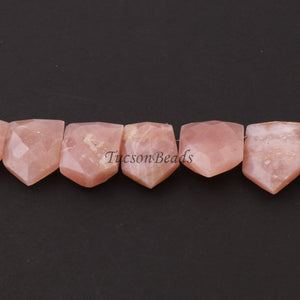 1 Strand Peach Moonstone Faceted Briolettes - Hexagon Shape Moonstone Briolettes  18mmx13mm-13mmx9mm - 10 Inches BR4086 - Tucson Beads