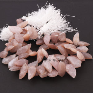 1 Strand Chocolate Moonstone Faceted Briolettes - Horn Shape Moonstone Briolettes  23mmx11mm-17mmx9mm - 9.5 Inches BR4091 - Tucson Beads