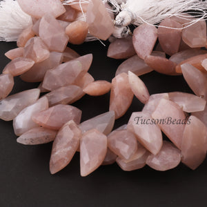 1 Strand Chocolate Moonstone Faceted Briolettes - Horn Shape Moonstone Briolettes  23mmx11mm-17mmx9mm - 9.5 Inches BR4091 - Tucson Beads