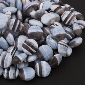 1 Strand Boulder  Opal Faceted Coin Briolettes- Boulder Opal Coin Shape Briolettes  14mm-9mm 9 Inches BR4088 - Tucson Beads