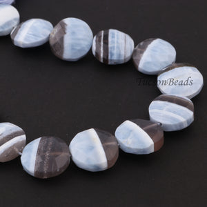 1 Strand Boulder  Opal Faceted Coin Briolettes- Boulder Opal Coin Shape Briolettes  14mm-9mm 9 Inches BR4088 - Tucson Beads