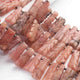 1 Strand Rhodochrosite Carving Briolettes -Rectangle Shape Briolettes -31mmx10mm-20mmx8mm - 8 Inches BR01737 - Tucson Beads