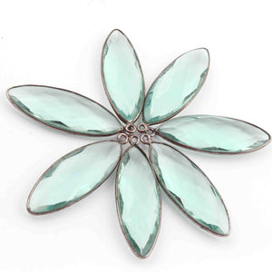 8 Pcs Apatite Faceted Marquise Shape Oxidized Silver Plated Pendant 39mmx13mm  PC246 - Tucson Beads