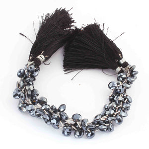 1  Strand Black Spinel Faceted Briolettes - Heart Shspe Briolettes -  8mm- 8 Inch BR3915 - Tucson Beads