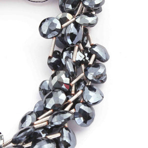 1  Strand Black Spinel Faceted Briolettes - Heart Shspe Briolettes -  8mm- 8 Inch BR3915 - Tucson Beads