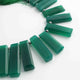 1 Strand Green Chalcedony Faceted Rectangle Shape Briolettes - Jewelry Making Supplies - 23mmx8mm-37mmx12mm 9 .5 Inch BR3226 - Tucson Beads