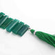 1 Strand Green Chalcedony Faceted Rectangle Shape Briolettes - Jewelry Making Supplies - 23mmx8mm-37mmx12mm 9 .5 Inch BR3226 - Tucson Beads