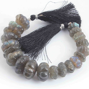 1  Long Strand Labradorite Melon Bead Faceted Roundells -Round Shape  13mm-19mm 9 Inches BR2352 - Tucson Beads