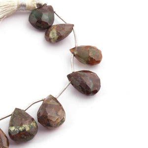 1  Strand  Unakite Faceted Briolettes -Pear Shape  Briolettes  13mmx7mm-15mmx10mm 9 Inches BR3588 - Tucson Beads