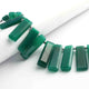 1 Strand Green Chalcedony Faceted Rectangle Shape Briolettes - Jewelry Making Supplies - 23mmx8mm-37mmx12mm 9 .5 Inch BR3226 - Tucson Beads