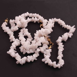 1 White Agate Necklace Faceted Ancut Shape Necklace -9mm-4mm -15 Inches BR2331 - Tucson Beads