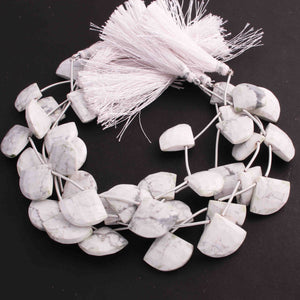 1 Strand White How Lite Faceted Fancy Shape Briolettes -  18mmx15mm-21mmx17mm 9 Inchs BR4265 - Tucson Beads