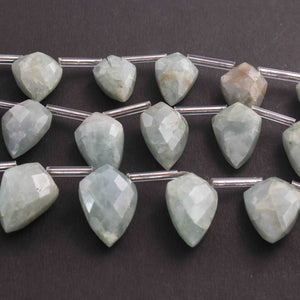 1 Long Strand Amazonite Faceted Fancy Shape Briolettes  - Faceted Briolettes  22mmx15mm-17mmx12mm 7 Inches BR01662 - Tucson Beads