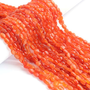 1 Strand Carnelian Faceted Oval Shape Briolettes - Oval Shape Briolette 5mm-7mm 12 Inches BR02407 - Tucson Beads