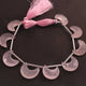 1 Strand Rose Quartz Half Moon Faceted Beads -Gemstone Briolettes 19mmx8mm-20mmx10mm--7 .5 Inches BR02769 - Tucson Beads