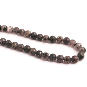 1 Strand Black Rutile Faceted Round Balls  - Black Rutile Faceted Round Ball - 8mm 13 Inch BR1142 - Tucson Beads