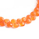 1 Long Strand Carnelian Faceted Briolettes - Heart Shape Briolettes  5mm-6mm 9 Inches BR02415 - Tucson Beads