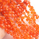 1 Long Strand Carnelian Faceted Briolettes - Heart Shape Briolettes  5mm-6mm 9 Inches BR02415 - Tucson Beads