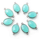 14 Pcs Aqua Chalcedony Oxidized Sterling Silver Gemstone Faceted Oval Shape Double Bail Connector -20mmx11mm  SS281 - Tucson Beads