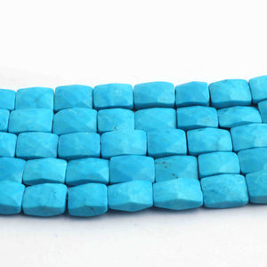 1 Strand Natural Turquoise Faceted Briolettes -Chicklet  Briolettes - 10mmx7mm-11mmx7mm 8 Inches BR1135 - Tucson Beads