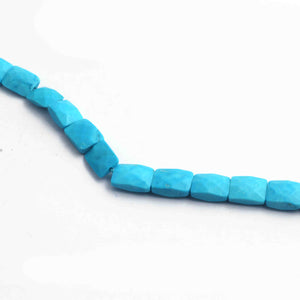 1 Strand Natural Turquoise Faceted Briolettes -Chicklet  Briolettes - 10mmx7mm-11mmx7mm 8 Inches BR1135 - Tucson Beads