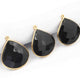 10 Pcs Black Onyx 24k Gold Plated Faceted Heart Shape Pendant-   26mmx22mm- 23mmx20mm PC972 - Tucson Beads