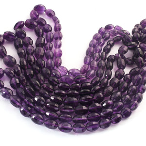 1 Long Strand Amethyst Faceted Briolettes - Drum Shape Briolettes - 10mmx7mm-14mmx12mm - 16 Inches BR01994 - Tucson Beads