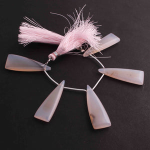 1 Strand Rose Quartz  Smooth  Briolettes -  Triangle  Shape Briolettes  37mmx12mm- 4 Inches BR2137 - Tucson Beads