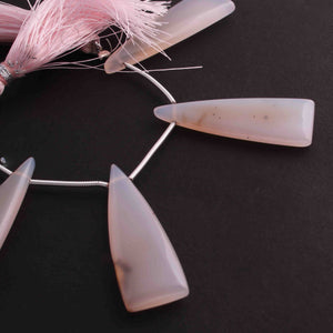 1 Strand Rose Quartz  Smooth  Briolettes -  Triangle  Shape Briolettes  37mmx12mm- 4 Inches BR2137 - Tucson Beads