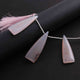 1 Strand Rose Quartz  Smooth  Briolettes -  Triangle  Shape Briolettes  37mmx12mm- 4 Inches BR2137 - Tucson Beads