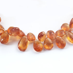 1 Strand  Beer Quartz Faceted Briolettes - Pear Shape Briolettes - 11mmx7mm-16mmx10mm - 9.5 Inches BR01999 - Tucson Beads