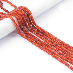 7 Strands Carneline Faceted Rondelles- Finest Quality Rondelles Beads 4mm 15 inch strand RB090 - Tucson Beads