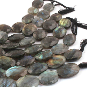 1  Strand Labradorite Faceted Briolettes  -Oval Shape Briolettes  20mmx27mm - 20mmx28mm 10 Inches BR0588 - Tucson Beads