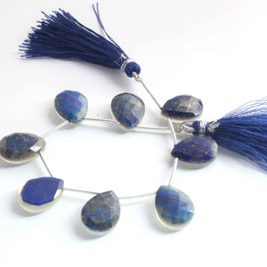 1  Long Strand Mother Of Pearl & Lapis Faceted Briolettes - Pear Shape Briolettes -16mmx12mm- 6.5 Inches BR1114 - Tucson Beads