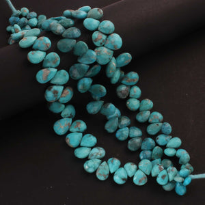 1 Strand Natural Sleeping Beauty Turquoise Faceted Big Size Pear Drop Briolettes -Arizona Turquoise Pear -6mmx4mm-12mmx10mm 8 Inches BR456 - Tucson Beads