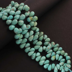 1 Strand Natural Sleeping Beauty Turquoise Faceted Big Size Tear Drop Briolettes -Arizona Turquoise Tear -7mmx4mm-10mmx7mm 8.5 Inches BR3826 - Tucson Beads