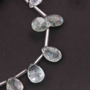 1 Strand Mystic Crystal Quartz Faceted Briolettes - Pear Shape Beads 11mmx9mm-14mmx9mm 9.5 Inches BR4068 - Tucson Beads