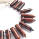 1  Long Strand Shaded Brown Jasper Faceted Briolettes - Fancy Shape Briolettes -34mmx9mm-28mmx9mm - 9 Inches BR02355 - Tucson Beads