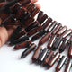 1  Long Strand Shaded Brown Jasper Faceted Briolettes - Fancy Shape Briolettes -34mmx9mm-28mmx9mm - 9 Inches BR02355 - Tucson Beads