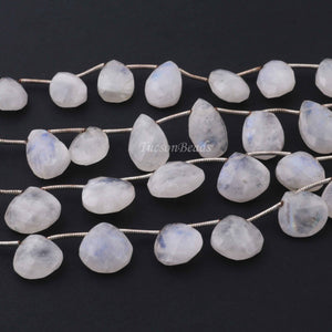 1 Strand White Rainbow Moonstone Faceted Briolettes  -Pear Drop Briolettes  17mmx14mm-12mmx12mm 8 Inches BR2147 - Tucson Beads