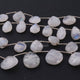 1 Strand White Rainbow Moonstone Faceted Briolettes  -Heart Shape Briolettes  17mmx10mm-12mmx12mm 7 Inches BR2149 - Tucson Beads