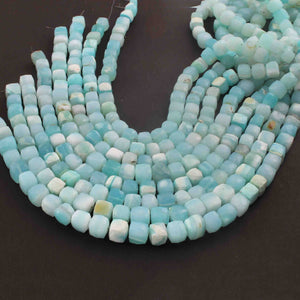 1  Strand  Peru Opal Faceted Briolettes  - Cube  Shape Briolettes 7mm-9mm-10 Inches BR01699 - Tucson Beads